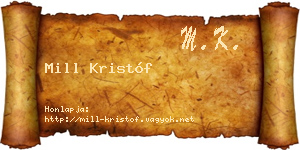 Mill Kristóf névjegykártya