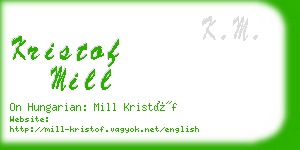 kristof mill business card